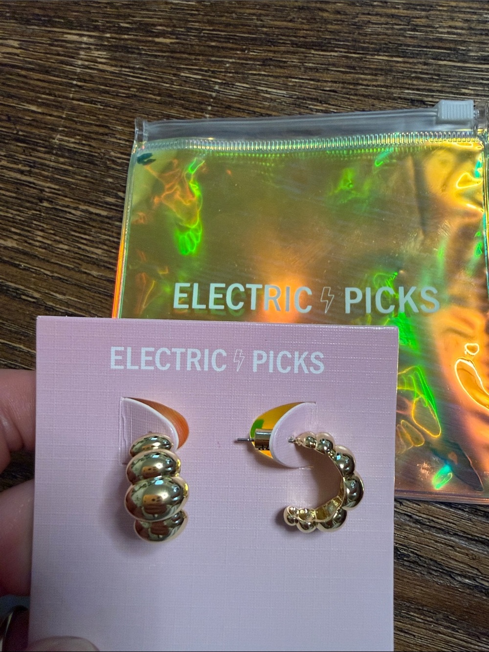 Electric Picks - 14k Gold Puffed Hoop Earrings